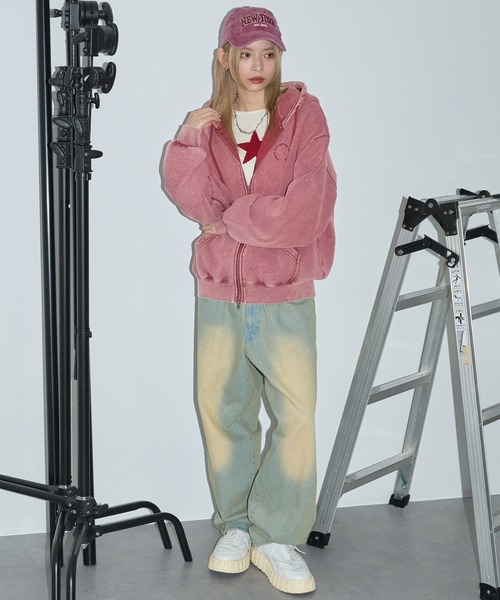 smyeon レース付きコンパクトジップフーディー Compact lace zip hoodie / レース付きコンパクトジップ