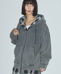 Anchor Smith（アンカー スミス）の「ヴィンテージ加工サークルロゴ刺繍 ダブルジップパーカー（パーカー）」