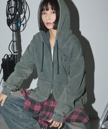 Anchor Smith（アンカー スミス）の「ヴィンテージ加工サークルロゴ刺繍 ダブルジップパーカー（パーカー）」