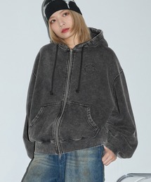 Anchor Smith（アンカー スミス）の「ヴィンテージ加工サークルロゴ刺繍 ダブルジップパーカー（パーカー）」
