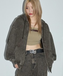 Anchor Smith（アンカー スミス）の「ヴィンテージ加工サークルロゴ刺繍 ダブルジップパーカー（パーカー）」