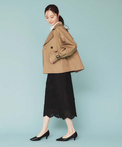 index（インデックス）の「キャンディースリーブショートトレンチコート【洗濯機洗い可/撥水/静電気防止】（トレンチコート・レディース・ネイビー/ベージュ・00）」の7枚目の写真