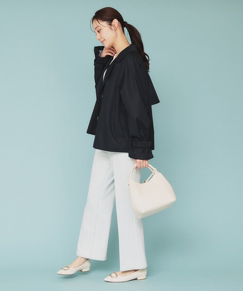 index（インデックス）の「キャンディースリーブショートトレンチコート【洗濯機洗い可/撥水/静電気防止】（トレンチコート・レディース・ネイビー/ベージュ・00）」の12枚目の写真