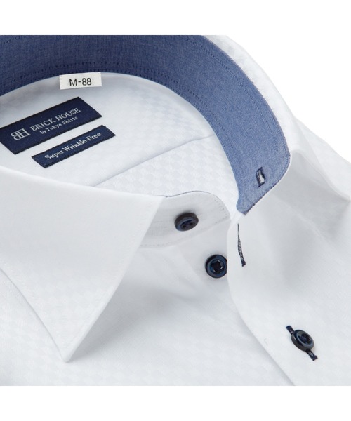 TOKYO SHIRTS(トウキョウシャツ)の「超形態安定ノーアイロン ワイド 長袖ビジネスワイシャツ(ビジネスシャツ・メンズ・ホワイト・首回り43cm-裄丈90cm/首回り45cm-裄丈86cm/首回り45cm-裄丈90cm/首回り45cm-裄丈82cm/首回り39cm-裄丈88cm/首回り42cm-裄丈90cm/首回り47cm-裄丈86cm/首回り47cm-裄丈90cm/首回り41cm-裄丈90cm)」の2枚目の写真