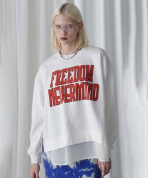 (OKIRAKU×ROSEBUD)FROCKY PRINT DOCKING HEM SWEAT