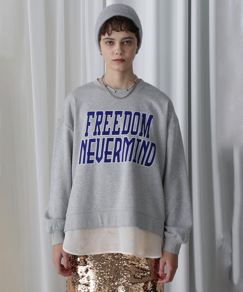 ROSE BUD(ローズバッド)の「(OKIRAKU×ROSEBUD)FROCKY PRINT DOCKING HEM SWEAT(スウェット・レディース・グレー/ホワイト・ONE SIZE)」の18枚目の写真