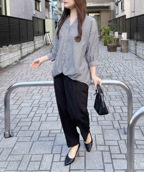 INGNI（イング）の「【7分袖】多種ボタン後ろレースアップタケノコタックシャツ（シャツ/ブラウス・レディース・イエロー/サックスブルー系8/ネイビー系2/オフホワイト/ライトグリーン系8/ブラック系1/イエロー系その他5・M）」の16枚目の写真