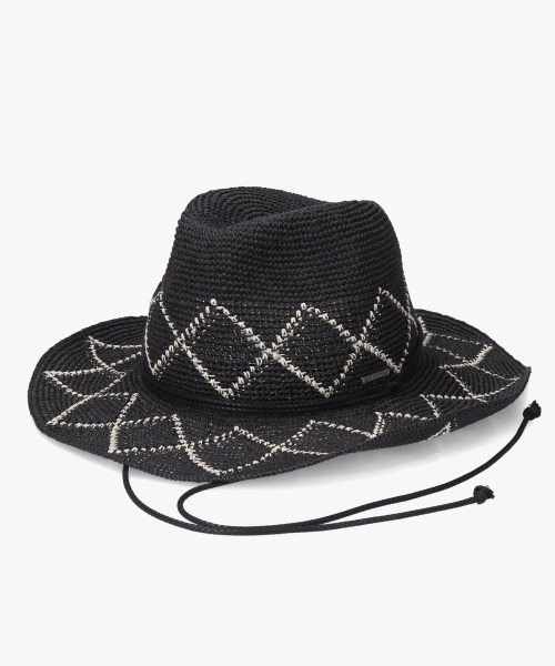 OVERRIDE（オーバーライド）の「OVERRIDE  PAPER CROCHET ZIG-ZAG HAT / オーバーライド（ハット・レディース・ベージュ/ブラック・58cm）」の3枚目の写真