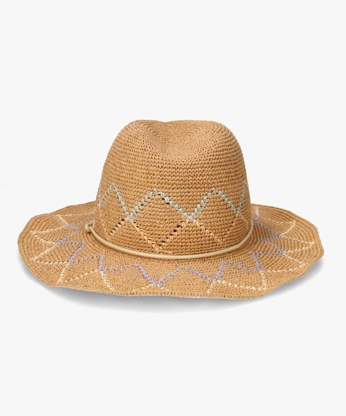OVERRIDE（オーバーライド）の「OVERRIDE  PAPER CROCHET ZIG-ZAG HAT / オーバーライド（ハット・レディース・ベージュ/ブラック・58cm）」の6枚目の写真