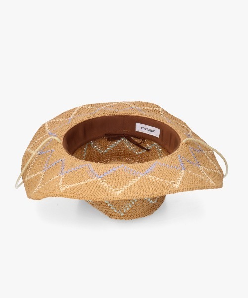 OVERRIDE（オーバーライド）の「OVERRIDE  PAPER CROCHET ZIG-ZAG HAT / オーバーライド（ハット・レディース・ベージュ/ブラック・58cm）」の10枚目の写真