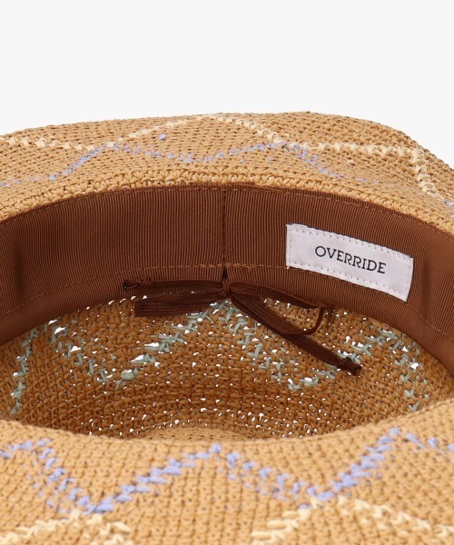 OVERRIDE（オーバーライド）の「OVERRIDE  PAPER CROCHET ZIG-ZAG HAT / オーバーライド（ハット・レディース・ベージュ/ブラック・58cm）」の11枚目の写真