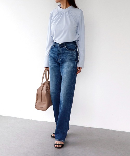 YANUK（ヤヌーク）の「【yanuk/ヤヌーク】LEA ローライズボーイズストレート ブルー（デニムパンツ・レディース・ブルー・SMALL/X-SMALL）」の2枚目の写真
