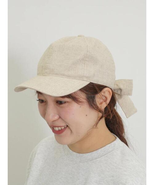Samansa Mos2（サマンサ モスモス）の「【UVカット/消臭効果】バックリボンアソートキャップ（ハット・レディース・ブラック/キナリ/ベージュ/ブラウン・F）」の5枚目の写真