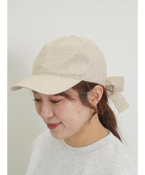 Samansa Mos2（サマンサ モスモス）の「【UVカット/消臭効果】バックリボンアソートキャップ（ハット・レディース・ブラック/キナリ/ベージュ/ブラウン・F）」の8枚目の写真