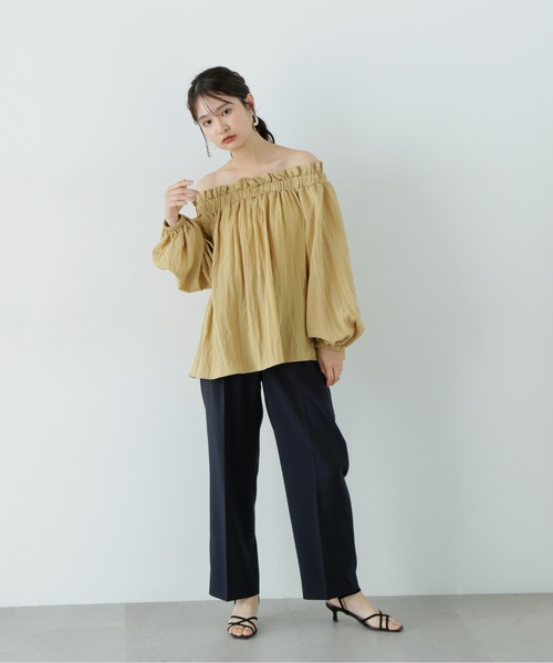 ナチュラルビューティーベーシック　ノーカラージャケット&パンツ セール】【PS/低身長サイズ】マットウースパンツ（その他パンツ