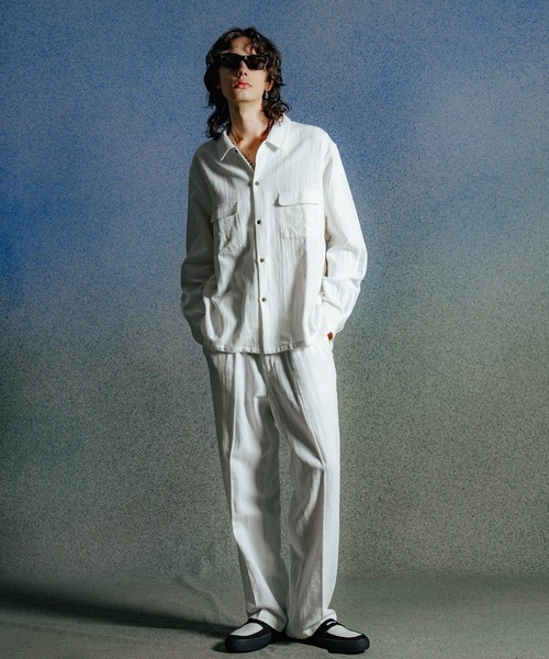 CRIMIE（クライミー）の「JAX WIDE SUIT TROUSERS HEMP COTTON（スラックス・メンズ・ホワイト/ブラック・XXL/XL/L/M/S）」の12枚目の写真