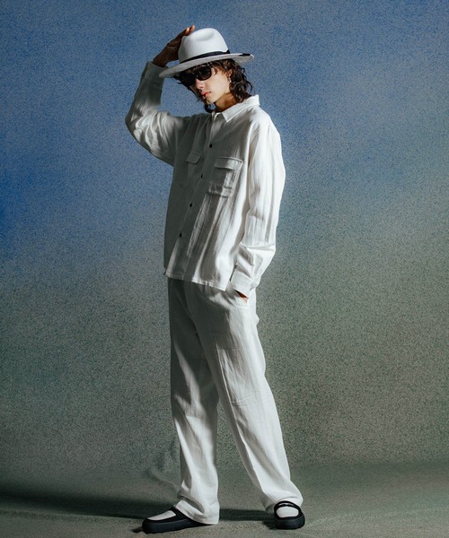 CRIMIE（クライミー）の「JAX WIDE SUIT TROUSERS HEMP COTTON（スラックス・メンズ・ホワイト/ブラック・XXL/XL/L/M/S）」の8枚目の写真