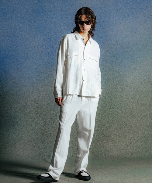 CRIMIE（クライミー）の「JAX WIDE SUIT TROUSERS HEMP COTTON（スラックス・メンズ・ホワイト/ブラック・XXL/XL/L/M/S）」の9枚目の写真