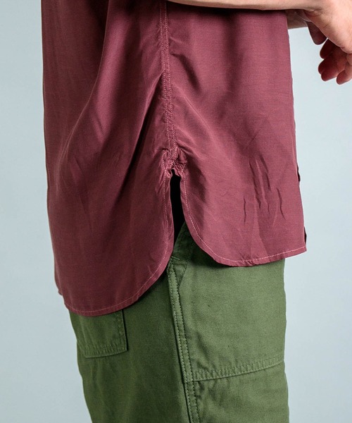 OMNIGOD（オムニゴッド）の「[OMNIGOD mens / オムニゴッド] レーヨンキュプラシルク ショートスリーブワイドスプレッドシャツ（シャツ/ブラウス・メンズ・ボルドー/ミント/チャコールグレー・2/3/4）」の22枚目の写真