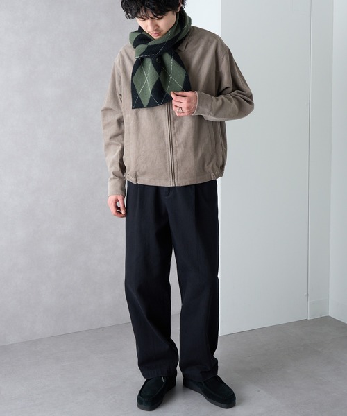 FRED PERRY（フレッドペリー）の「【FRED PERRY】BRUSHED ARGYLE SCARF アーガイルニットマフラー ギフト プレゼント C1133（マフラー・メンズ・アイボリー/ブラック・FREE）」の8枚目の写真