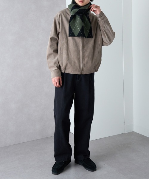 FRED PERRY（フレッドペリー）の「【FRED PERRY】BRUSHED ARGYLE SCARF アーガイルニットマフラー ギフト プレゼント C1133（マフラー・メンズ・アイボリー/ブラック・FREE）」の9枚目の写真