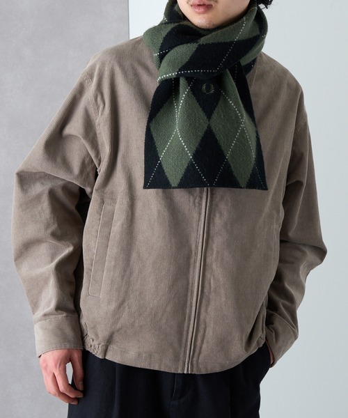 FRED PERRY（フレッドペリー）の「【FRED PERRY】BRUSHED ARGYLE SCARF アーガイルニットマフラー ギフト プレゼント C1133（マフラー・メンズ・アイボリー/ブラック・FREE）」の6枚目の写真
