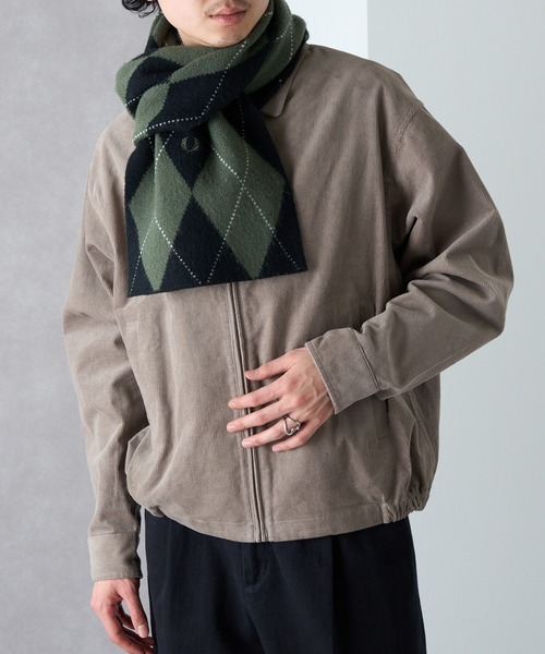 FRED PERRY（フレッドペリー）の「【FRED PERRY】BRUSHED ARGYLE SCARF アーガイルニットマフラー ギフト プレゼント C1133（マフラー・メンズ・アイボリー/ブラック・FREE）」の7枚目の写真