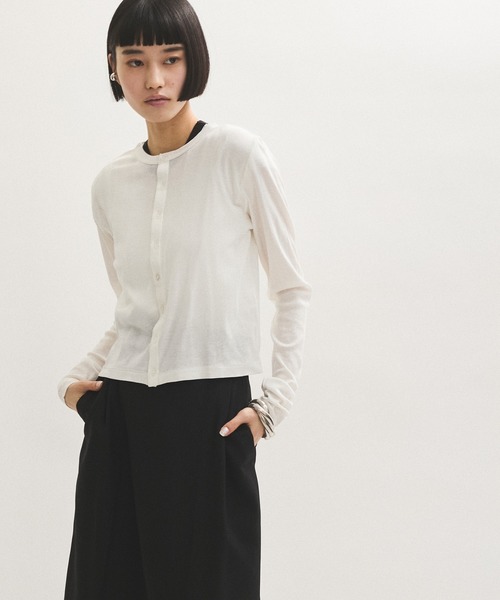 MILLER（ミラー）の「【Miller for ADAM ET ROPE' 】別注 シアーカーディガン＆Tシャツ（カーディガン/ボレロ・レディース・ブラック/ホワイト・FREE）」の17枚目の写真