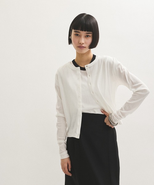 MILLER（ミラー）の「【Miller for ADAM ET ROPE' 】別注 シアーカーディガン＆Tシャツ（カーディガン/ボレロ・レディース・ブラック/ホワイト・FREE）」の16枚目の写真