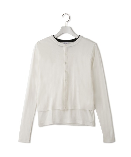 MILLER（ミラー）の「【Miller for ADAM ET ROPE' 】別注 シアーカーディガン＆Tシャツ（カーディガン/ボレロ・レディース・ブラック/ホワイト・FREE）」の14枚目の写真