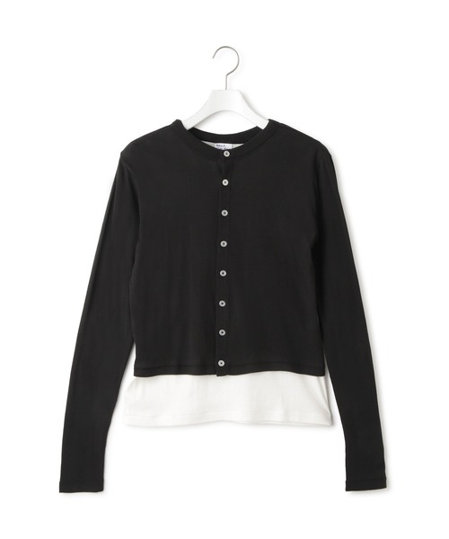 MILLER（ミラー）の「【Miller for ADAM ET ROPE' 】別注 シアーカーディガン＆Tシャツ（カーディガン/ボレロ・レディース・ブラック/ホワイト・FREE）」の4枚目の写真