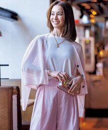 シアー」に該当するレディースのカーディガン/ボレロ（ピンク