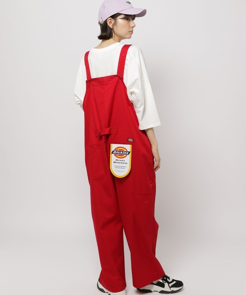 Dickies(ディッキーズ)の「【Dickies(ディッキーズ)】別注 TCルーズサロペット(サロペット/オーバーオール・レディース・レッド/グレー/ベージュ・FREE)」の3枚目の写真