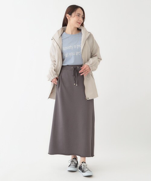 SHOO・LA・RUE（シューラルー）の「カジュアルスタイルに 裏毛Aラインスカート（スカート・レディース・チャコールグレー/ライトブルー/ライトグレー・01/02/03/04）」の10枚目の写真