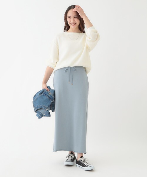 SHOO・LA・RUE（シューラルー）の「カジュアルスタイルに 裏毛Aラインスカート（スカート・レディース・チャコールグレー/ライトブルー/ライトグレー・01/02/03/04）」の14枚目の写真