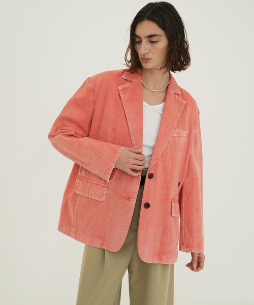 CLANE FADED COLOR TAILORED JACKET ピンク セール】FADED COLOR TAILORED JACKET（テーラードジャケット
