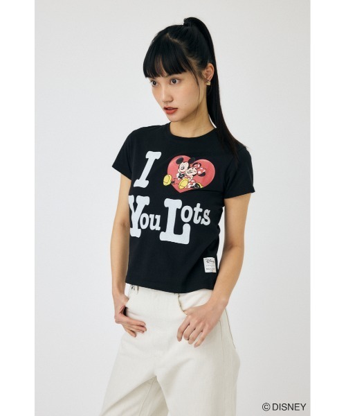 Disney SERIES CREATED by MUS(ディズニーシリーズクリエイテッドバイエムユーエス)の「MD I LOVE MM Tシャツ(Tシャツ/カットソー・レディース・ブラック/レッド/グリーン/ブルー/オフホワイト・FREE)」の6枚目の写真