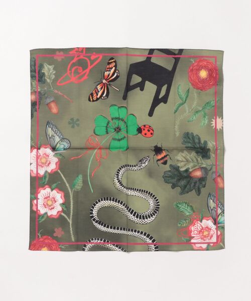 Vivienne Westwood(ヴィヴィアンウエストウッド)の「MYSTICAL HANDKERCHIEF 48X48 MY(バンダナ/スカーフ・レディース・オリーブ・FREE)」の1枚目の写真