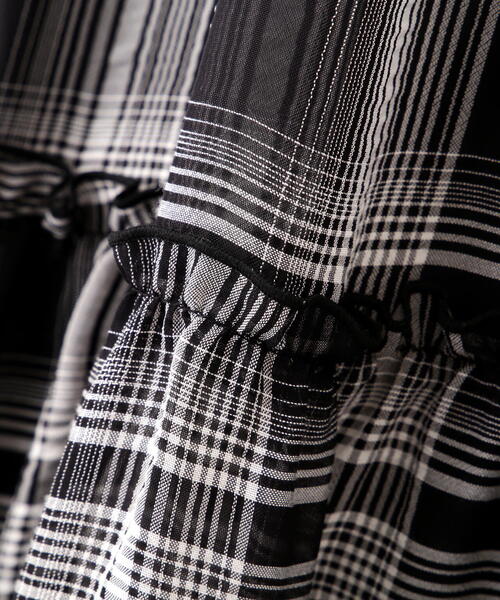 JILL by JILLSTUART シアーチェックボリュームフリルワンピース シアーチェックボリュームフリルワンピース | JILL by JILL