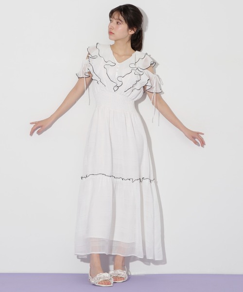 JILL BY JILLSTUART シアーチェックボリュームフリルワンピース シアーチェックボリュームフリルワンピース | JILL by JILL STUART