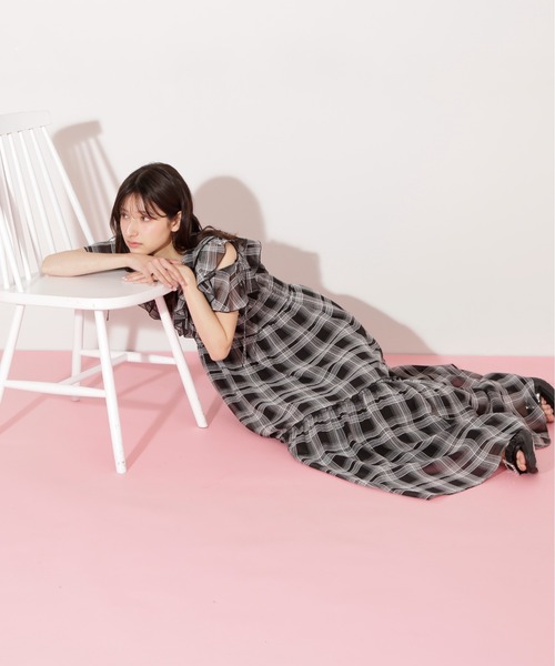 JILL by JILL STUART シアーチェックボリュームフリルワンピース シアーチェックボリュームフリルワンピース | JILL by JILL