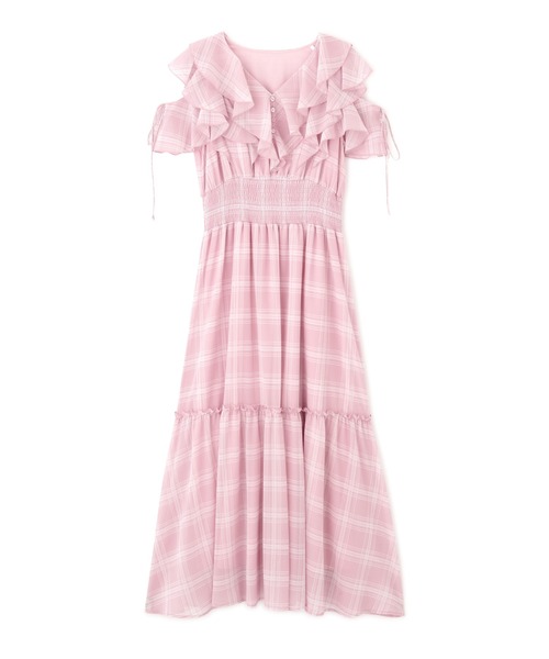 JILL by JILLSTUART シアーチェックボリュームフリルワンピース シアーチェックボリュームフリルワンピース | JILL by JILL