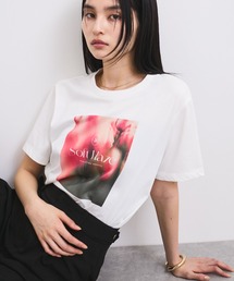 VIS | 【接触冷感】フラワーフォト＆ロゴTシャツ(Tシャツ/カットソー)