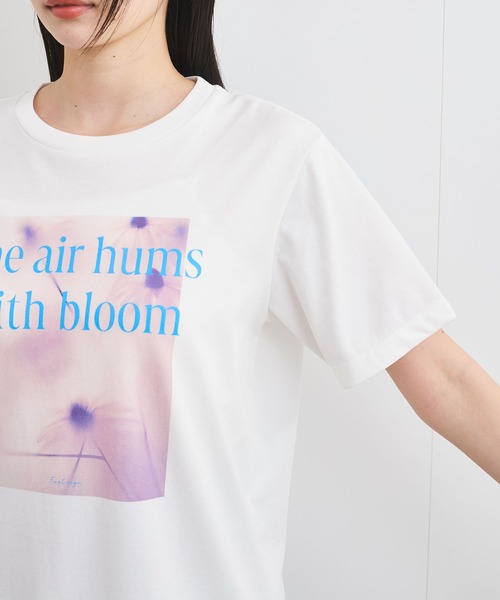 VIS（ビス）の「【接触冷感】フラワーフォト＆ロゴTシャツ（Tシャツ/カットソー・レディース・ホワイト/ホワイト系その他/チャコールグレー・FREE）」の12枚目の写真