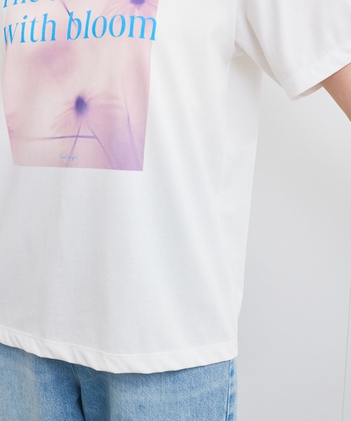 VIS（ビス）の「【接触冷感】フラワーフォト＆ロゴTシャツ（Tシャツ/カットソー・レディース・ホワイト/ホワイト系その他/チャコールグレー・FREE）」の13枚目の写真
