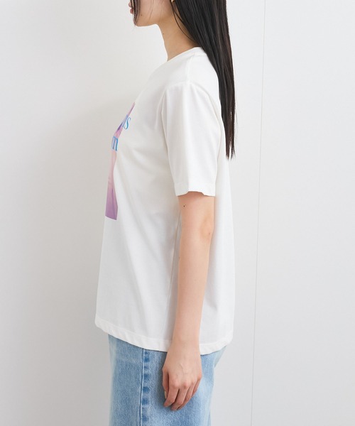 VIS（ビス）の「【接触冷感】フラワーフォト＆ロゴTシャツ（Tシャツ/カットソー・レディース・ホワイト/ホワイト系その他/チャコールグレー・FREE）」の14枚目の写真