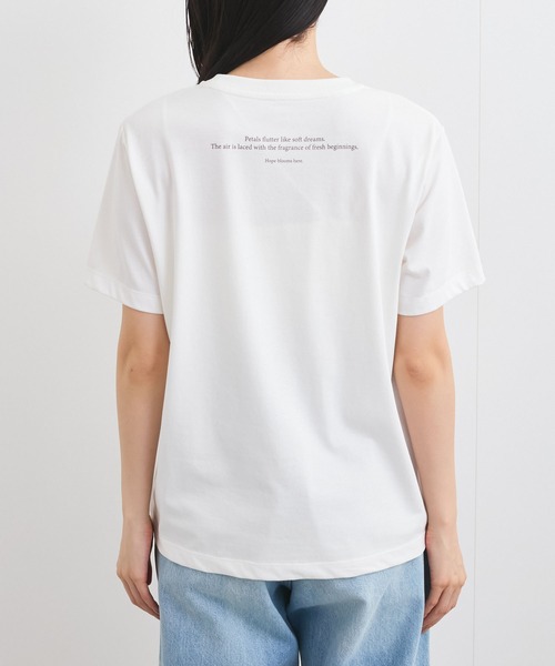 VIS（ビス）の「【接触冷感】フラワーフォト＆ロゴTシャツ（Tシャツ/カットソー・レディース・ホワイト/ホワイト系その他/チャコールグレー・FREE）」の15枚目の写真