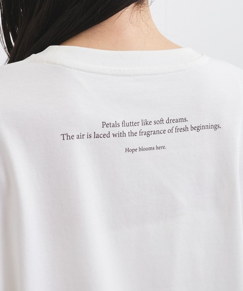 VIS（ビス）の「【接触冷感】フラワーフォト＆ロゴTシャツ（Tシャツ/カットソー・レディース・ホワイト/ホワイト系その他/チャコールグレー・FREE）」の16枚目の写真