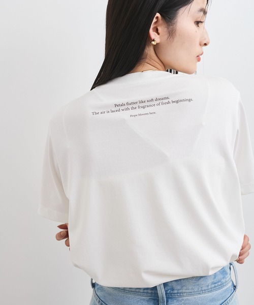 VIS（ビス）の「【接触冷感】フラワーフォト＆ロゴTシャツ（Tシャツ/カットソー・レディース・ホワイト/ホワイト系その他/チャコールグレー・FREE）」の9枚目の写真