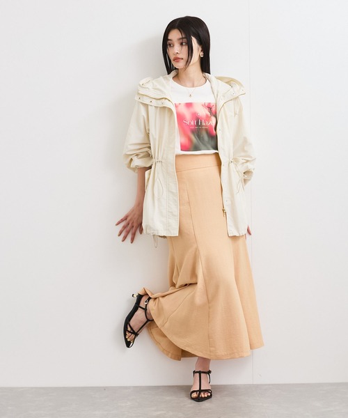 VIS（ビス）の「【接触冷感】フラワーフォト＆ロゴTシャツ（Tシャツ/カットソー・レディース・ホワイト/ホワイト系その他/チャコールグレー・FREE）」の6枚目の写真